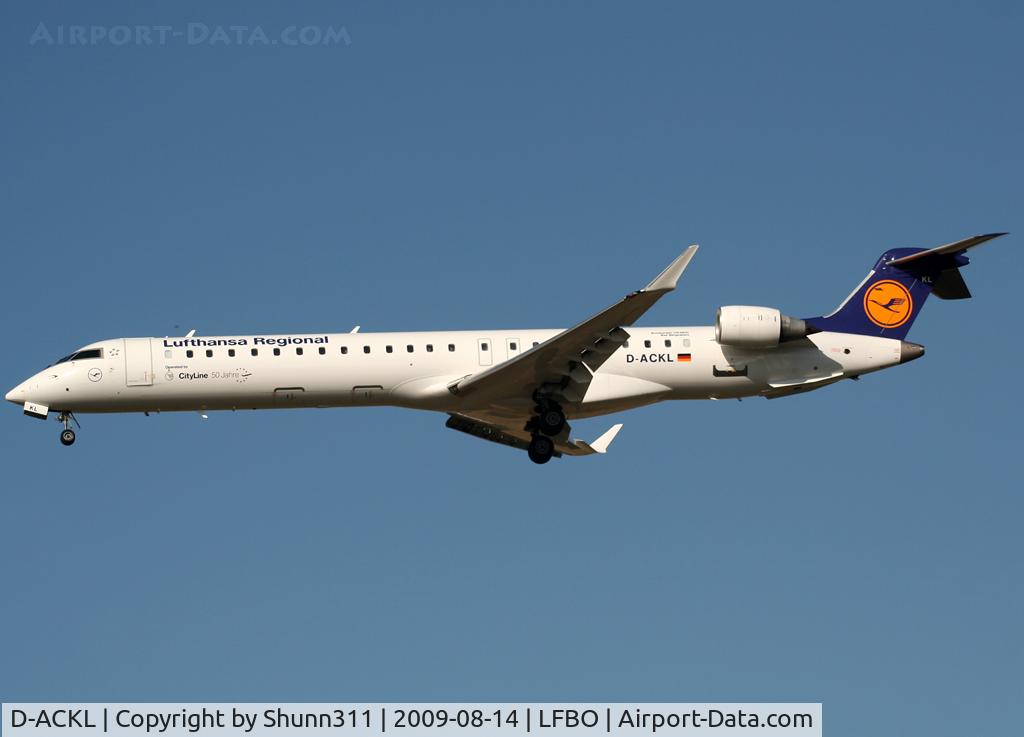 D-ACKL, 2006 Bombardier CRJ-900LR (CL-600-2D24) C/N 15095, Landing rwy 32L with additional '50 Jahre' sticker