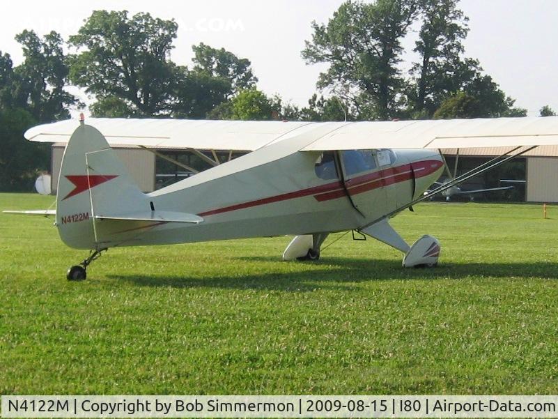 N4122M, Piper PA-12 Super Cruiser C/N 12-3020, At the EAA breakfast fly-in - Noblesville, Indiana