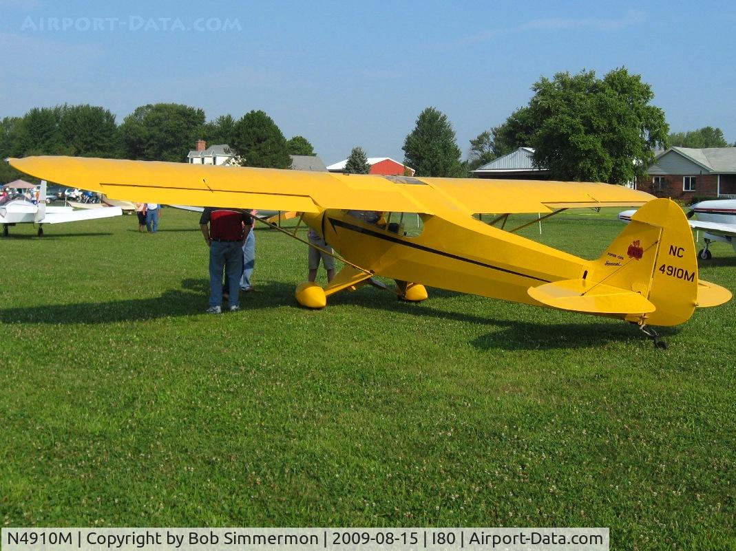 N4910M, 1947 Piper PA-11 Cub Special C/N 11-1641, At the EAA breakfast fly-in - Noblesville, Indiana