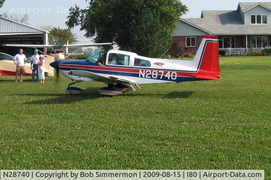 N28740, 1978 Grumman American AA-5B Tiger C/N AA5B0786, Arriving at the EAA breakfast fly-in - Noblesville, Indiana