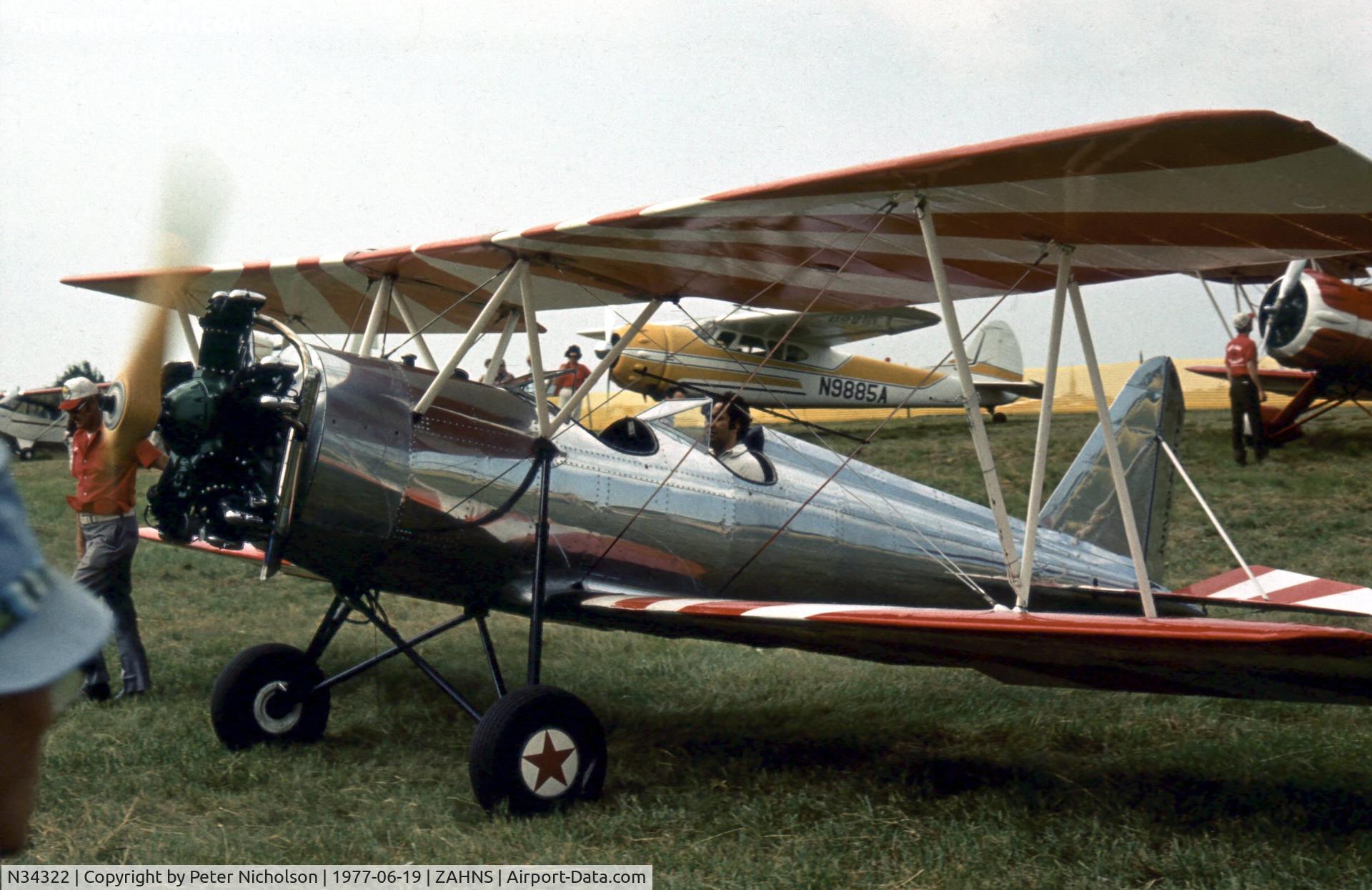 N34322, 1942 Meyers OTW-145 C/N 66, Another view of the OTW-145 NC34322 at the EAA Fly-in at Zahns Airport, Amityville, Long Island in the Summer of 1977. The airport closed in 1980.