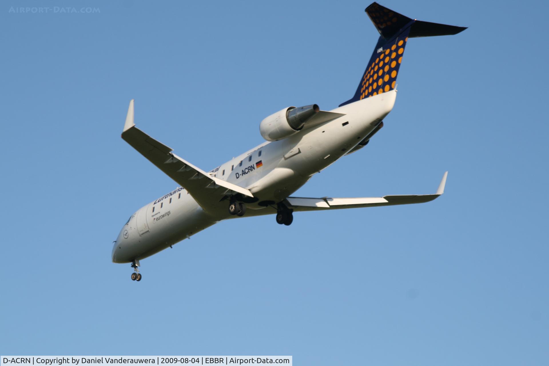 D-ACRN, 2001 Canadair CRJ-200LR (CL-600-2B19) C/N 7486, arrival of flight LH4640 to rwy 25R