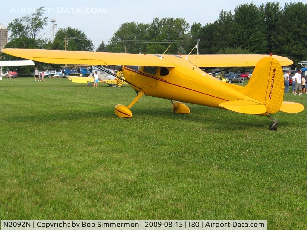N2092N, 1947 Cessna 140 C/N 12328, At the EAA breakfast fly-in - Noblesville, Indiana