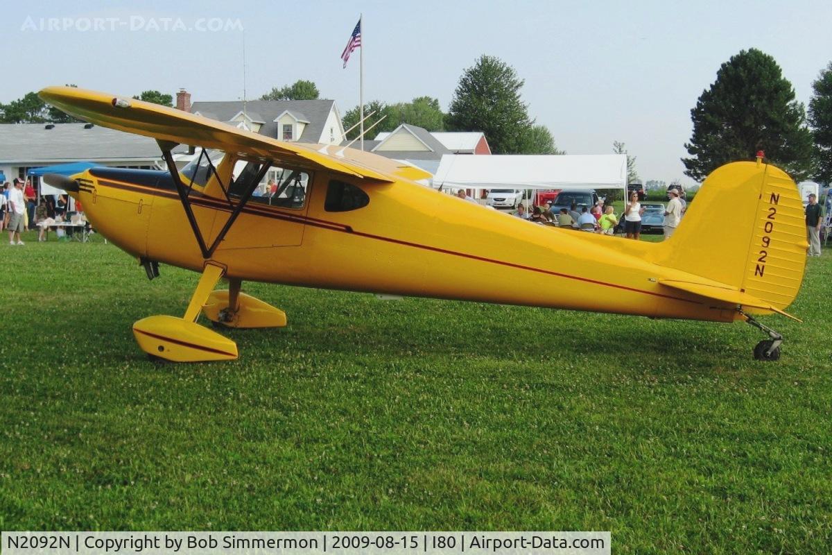 N2092N, 1947 Cessna 140 C/N 12328, At the EAA breakfast fly-in - Noblesville, Indiana