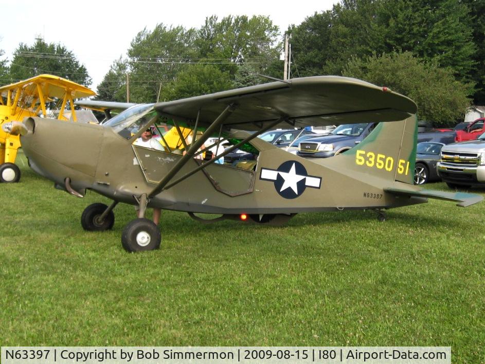 N63397, 1946 Stinson L-5G Sentinel C/N 76-4634, At the EAA breakfast fly-in - Noblesville, Indiana
