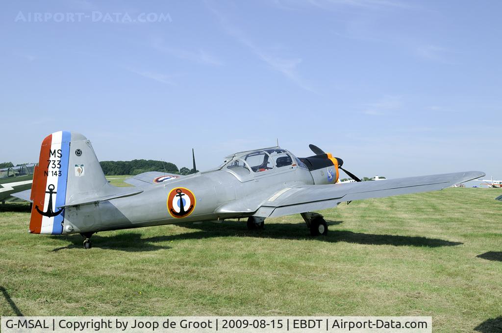 G-MSAL, 1956 Morane-Saulnier MS-733 Alcyon C/N 143, MS733 in the markings of 10S of the French Navy at the old timer fly in.
