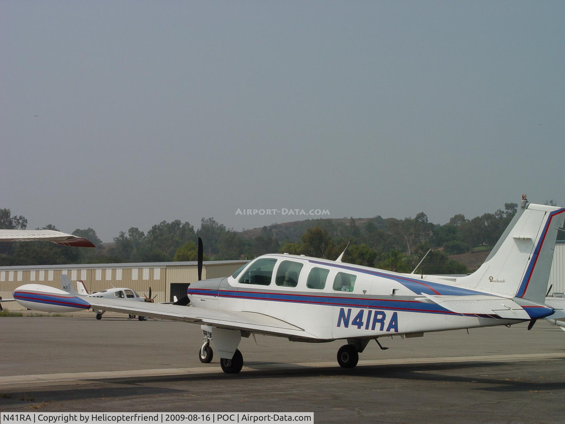N41RA, 1984 Beech A36 Bonanza 36 C/N E-2140, Parked at Howard Aviation