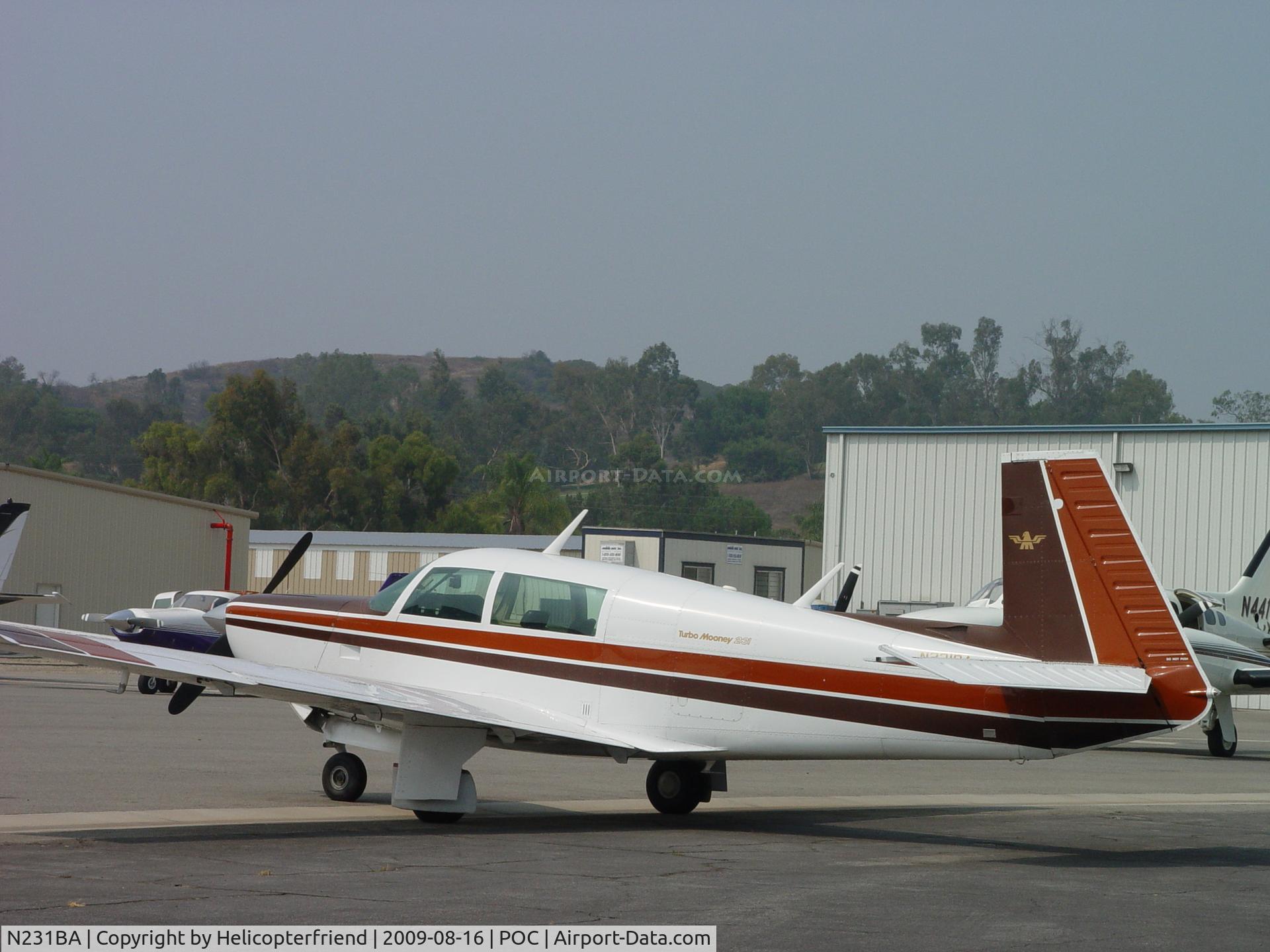 N231BA, 1979 Mooney M20K C/N 25-0073, Parked at Howard Aviation