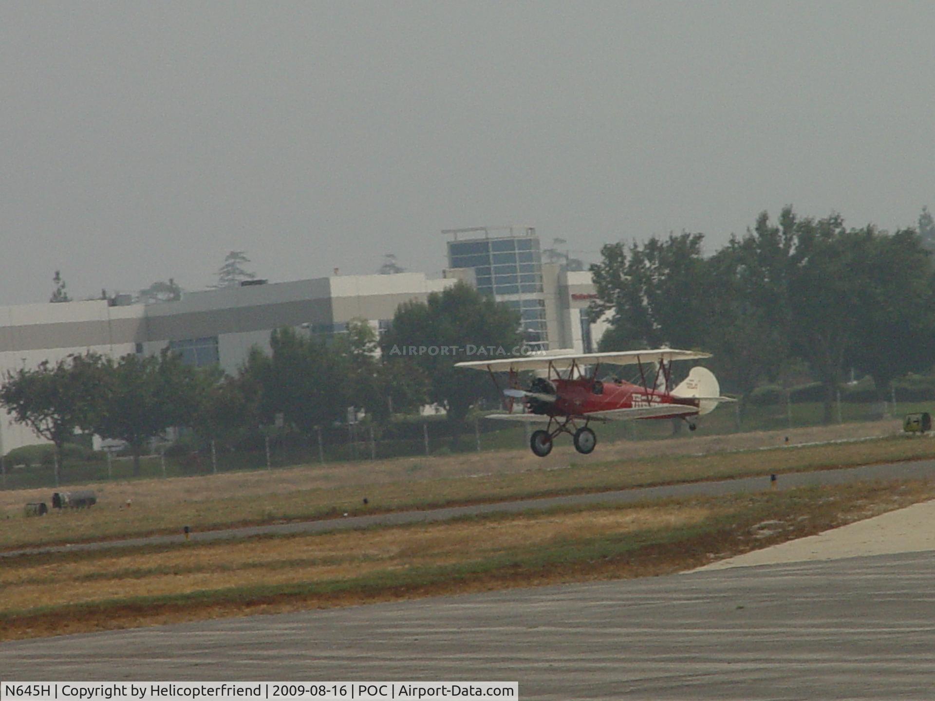 N645H, 1929 Curtiss-Wright Travel Air E-4000 C/N 1220, Landing 26L