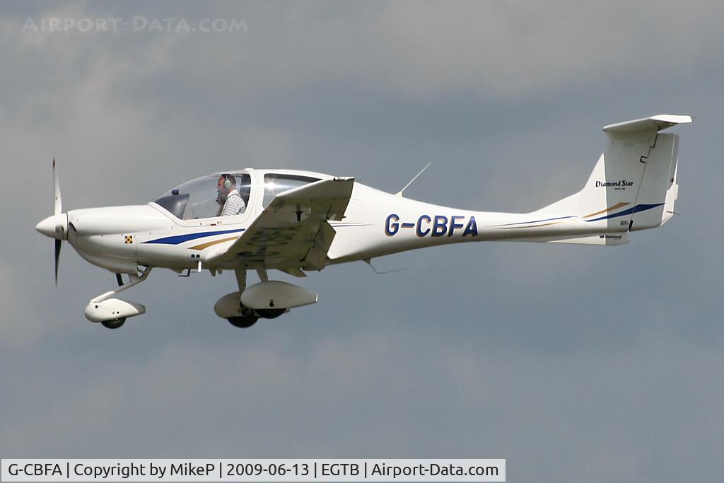 G-CBFA, 2001 Diamond DA-40 Diamond Star C/N 40.063, Arriving at Aero Expo 2009.