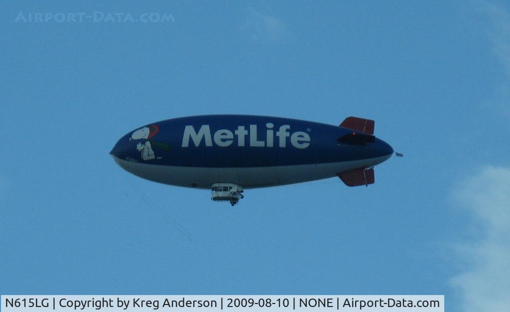 N615LG, 1997 American Blimp Corp A60R C/N 015, Found this over Maple Grove, MN while I was headed east on I-94. In town for PGA Championship.