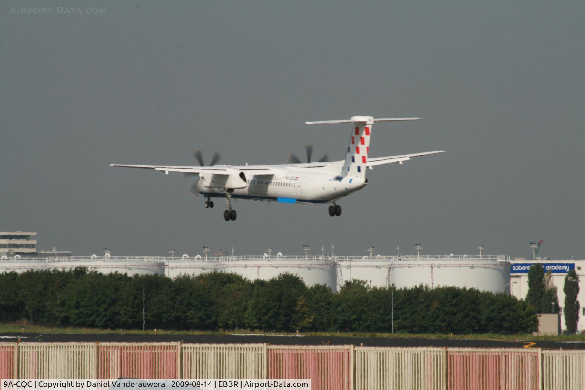 9A-CQC, 2009 De Havilland Canada DHC-8-402Q Dash 8 C/N 4258, arrival of flight OU456 to rwy 25L