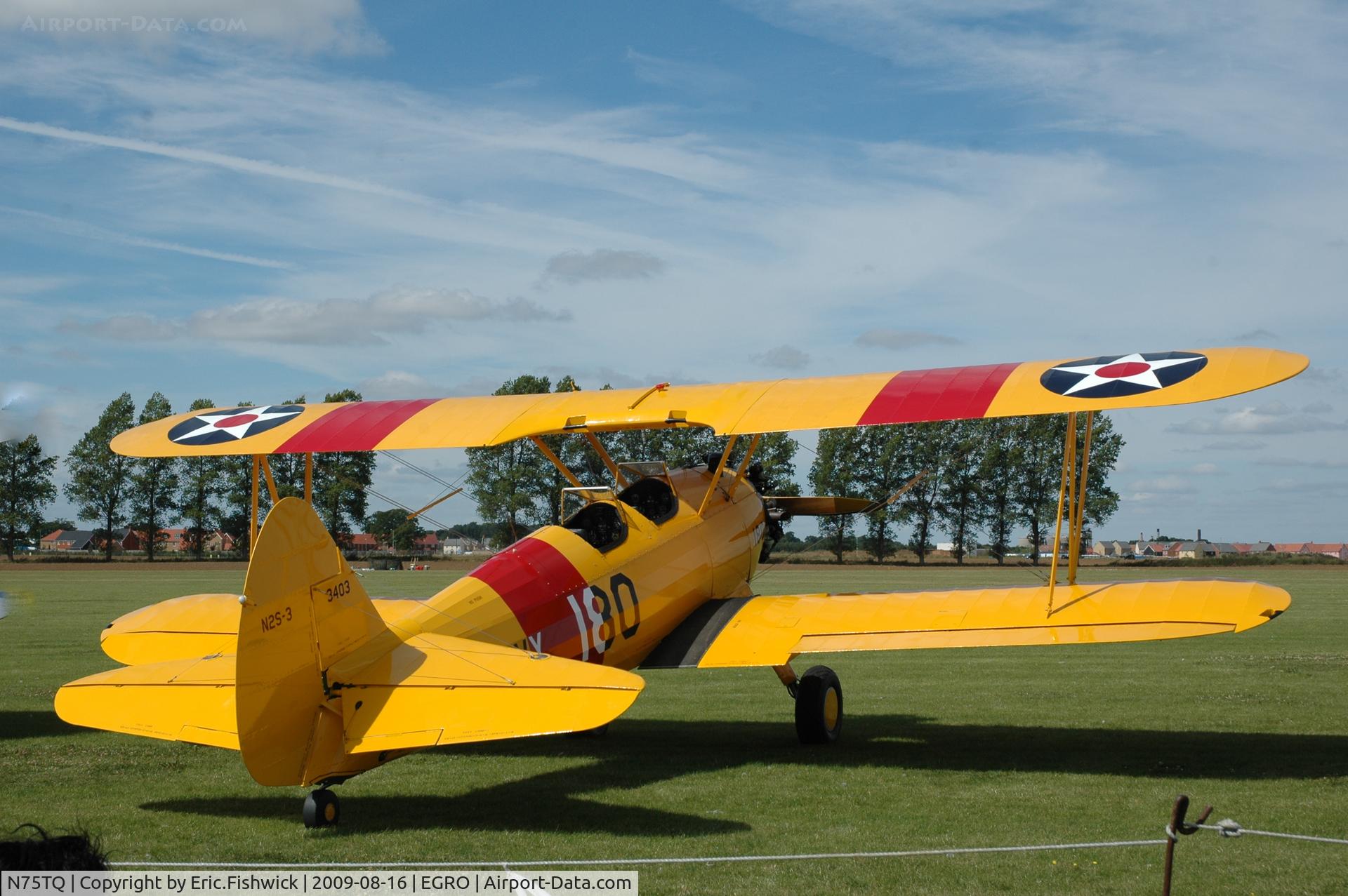 N75TQ, 1941 Boeing B75N1 C/N 75-1180, N75TQ at Heart Air Display, Rougham Airfield Aug 09