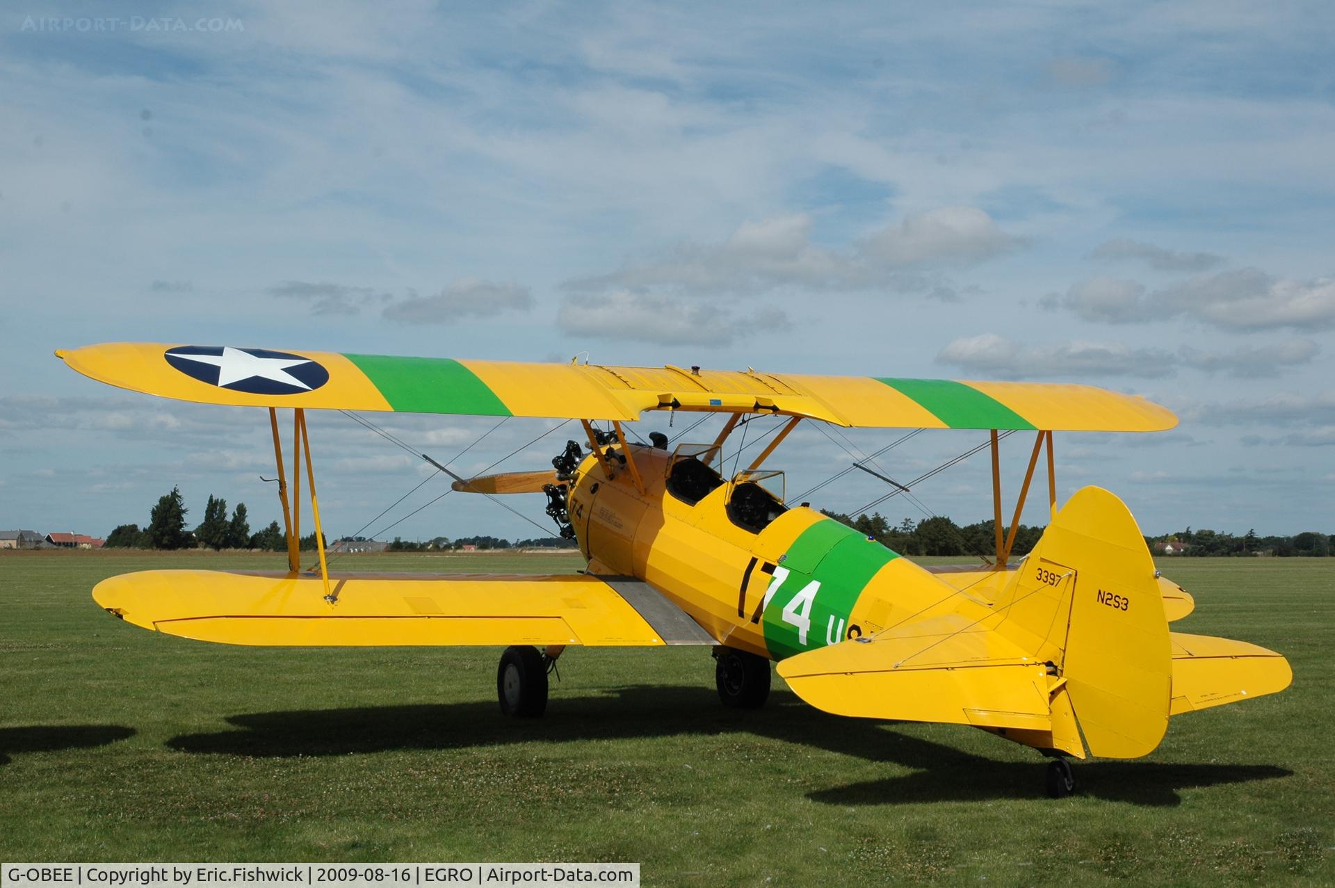 G-OBEE, 1941 Boeing A75N1 C/N 75-1174, G-OBEE at Heart Air Display, Rougham Airfield Aug 09