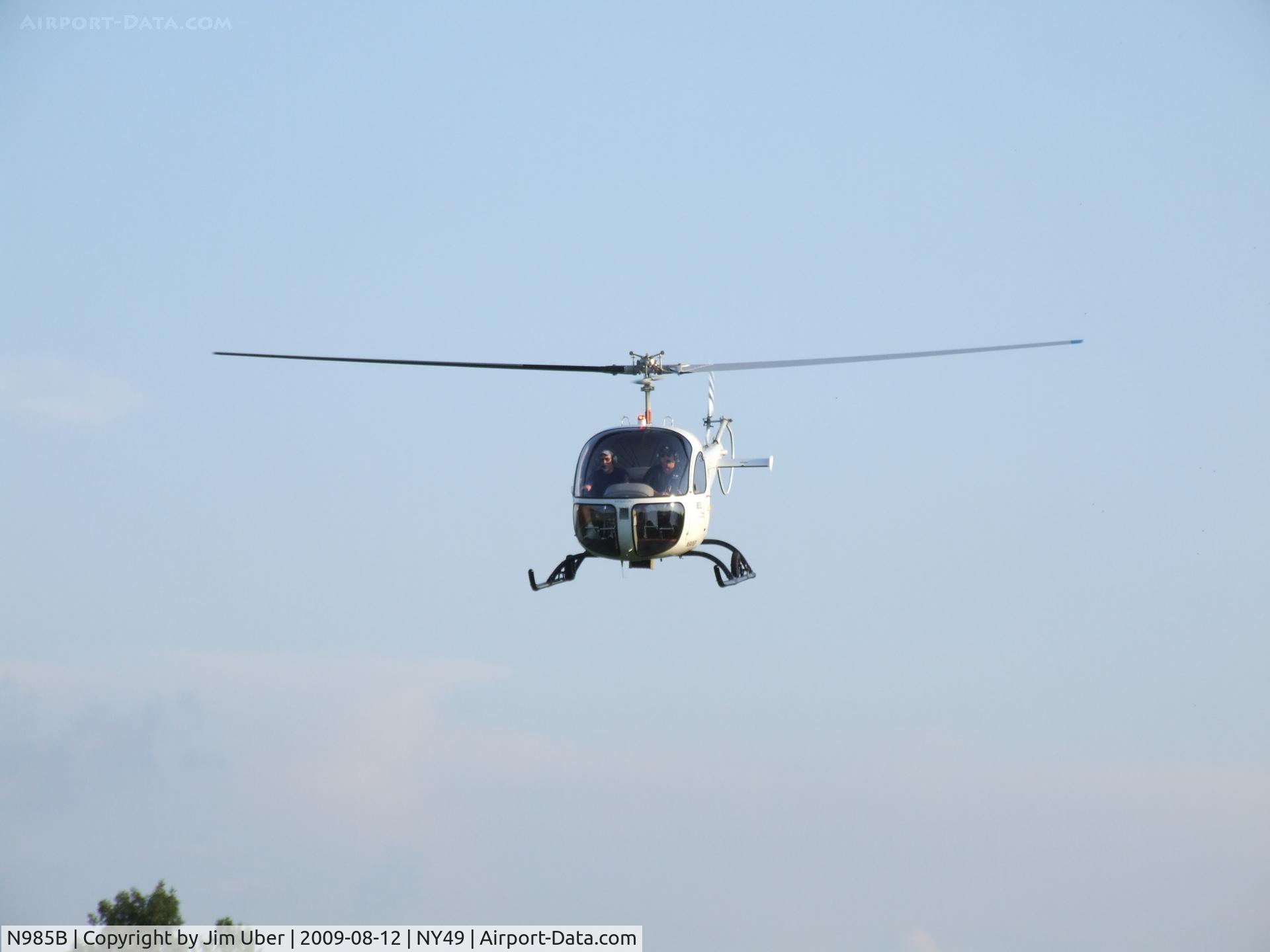 N985B, 1956 Bell 47H-1 C/N 1362, Just off, headed back to IAG