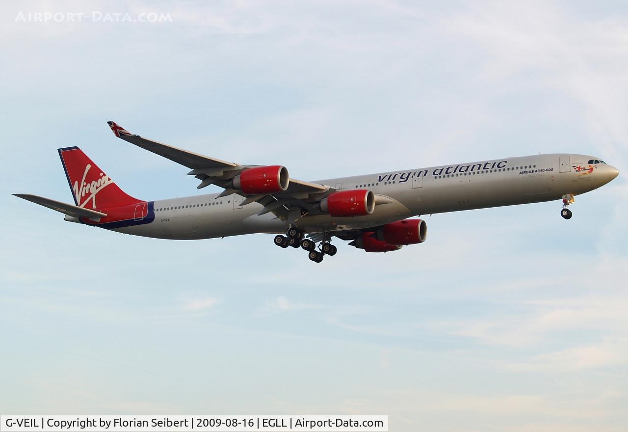 G-VEIL, 2004 Airbus A340-642 C/N 575, Short final rwy 27R