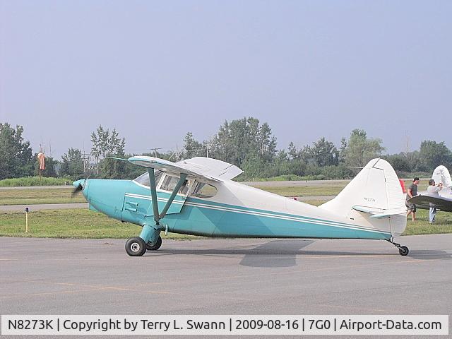 N8273K, 1946 Stinson 108-1 Voyager C/N 108-1273, Departing the Fly-In Breakfast in Ledgedale, NY.