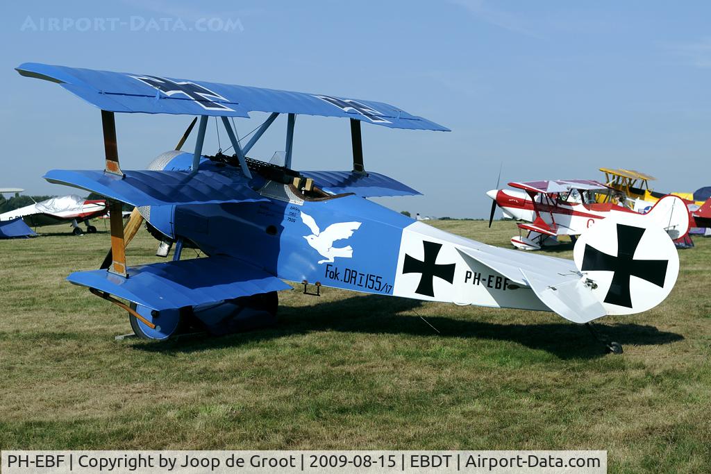 PH-EBF, Fokker Dr.1 Triplane Replica C/N 155-17, aparently PH-EBF has been made airworthy again.