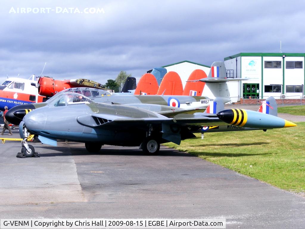 G-VENM, 1955 De Havilland DH-112 Venom FB.50 C/N 824, Aviation Heritage Ltd, painted and marked to represent WK436 of 11 Squadron RAF.