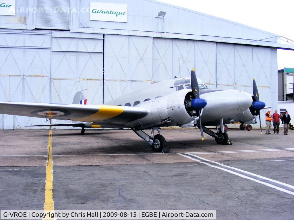 G-VROE, 1950 Avro 652A Anson T.21 C/N 3634, Air Atlantique Ltd, displaying its former RAF ID WD413