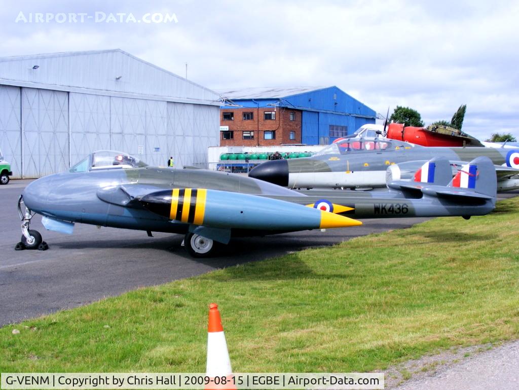 G-VENM, 1955 De Havilland DH-112 Venom FB.50 C/N 824, Aviation Heritage Ltd, painted and marked to represent WK436 of 11 Squadron RAF.