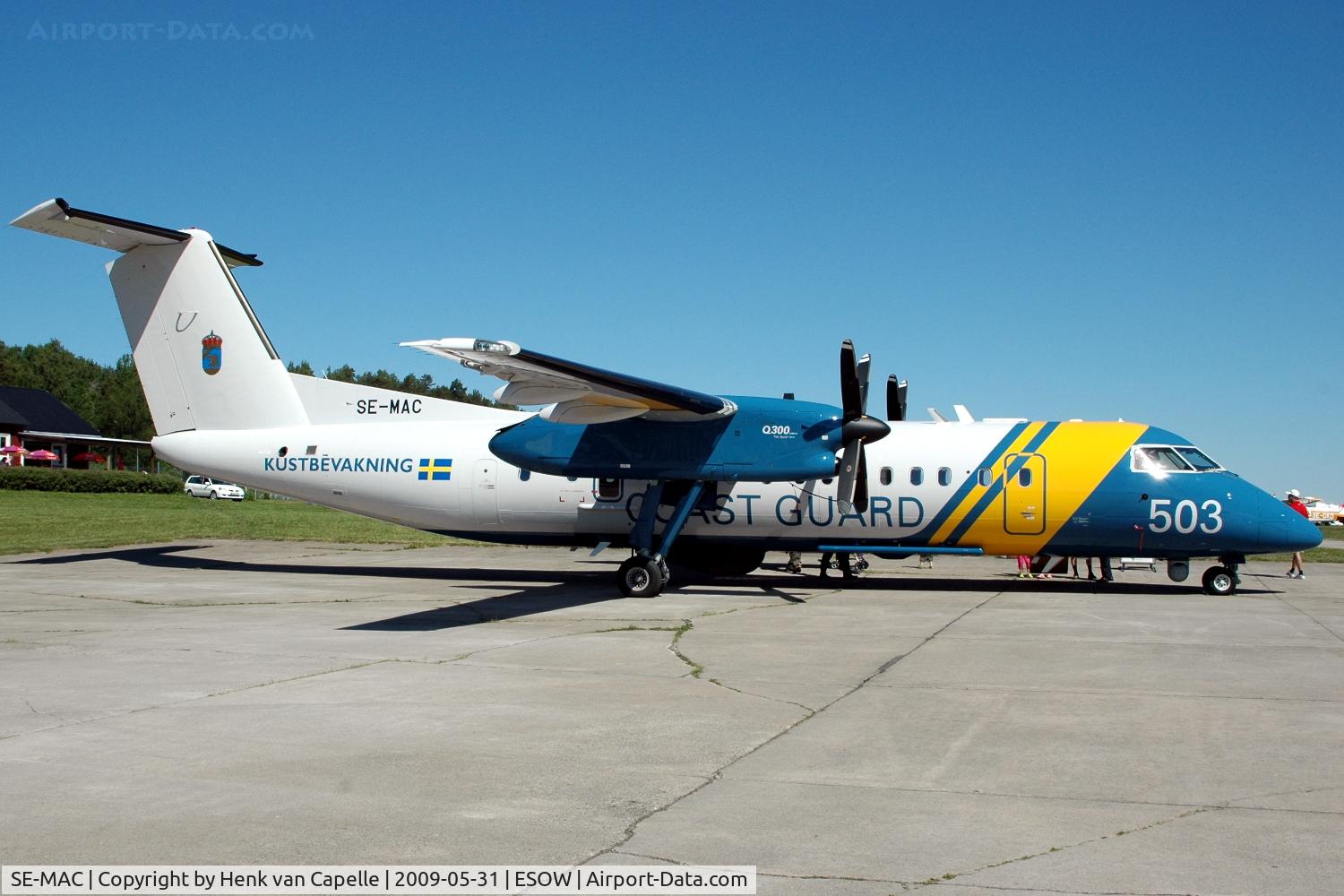 SE-MAC, 2007 De Havilland Canada DHC-8-311AQ Dash 8 C/N 638, Aircraft 503 of the Swedish Coast Guard (Kustbevakningen).