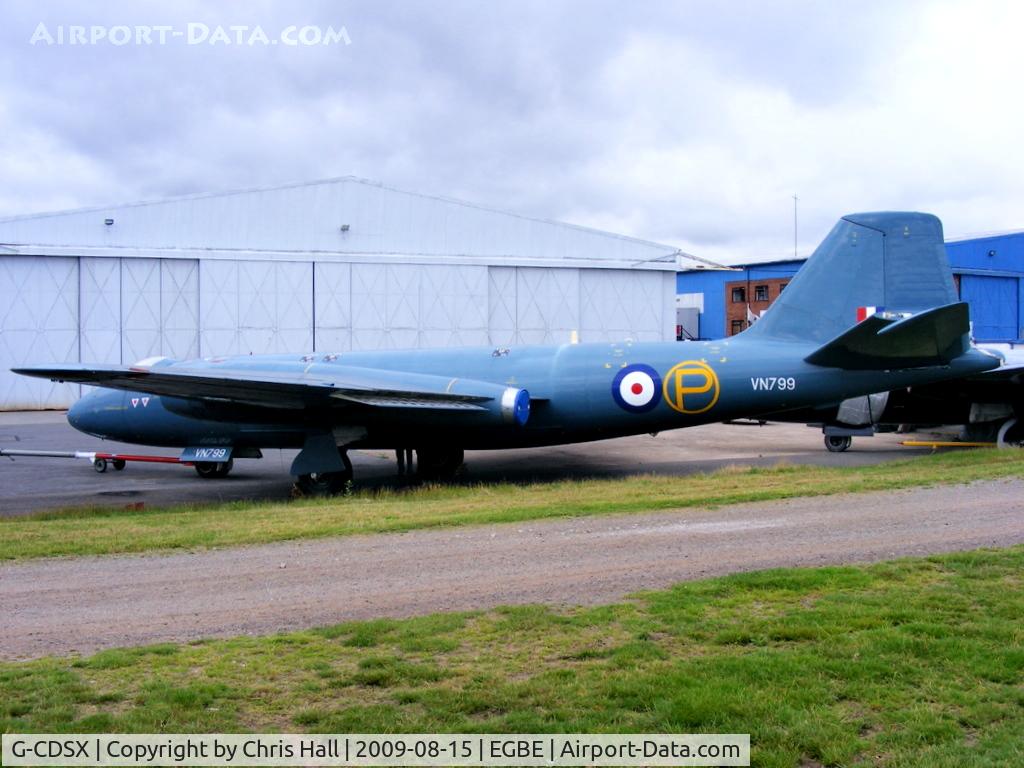 G-CDSX, 1954 English Electric Canberra T.4 C/N EEP71367, Aviation Heritage Ltd, Painted to represent English Electric A.1 prototype VN799 which first flew on Friday 13 May 1949