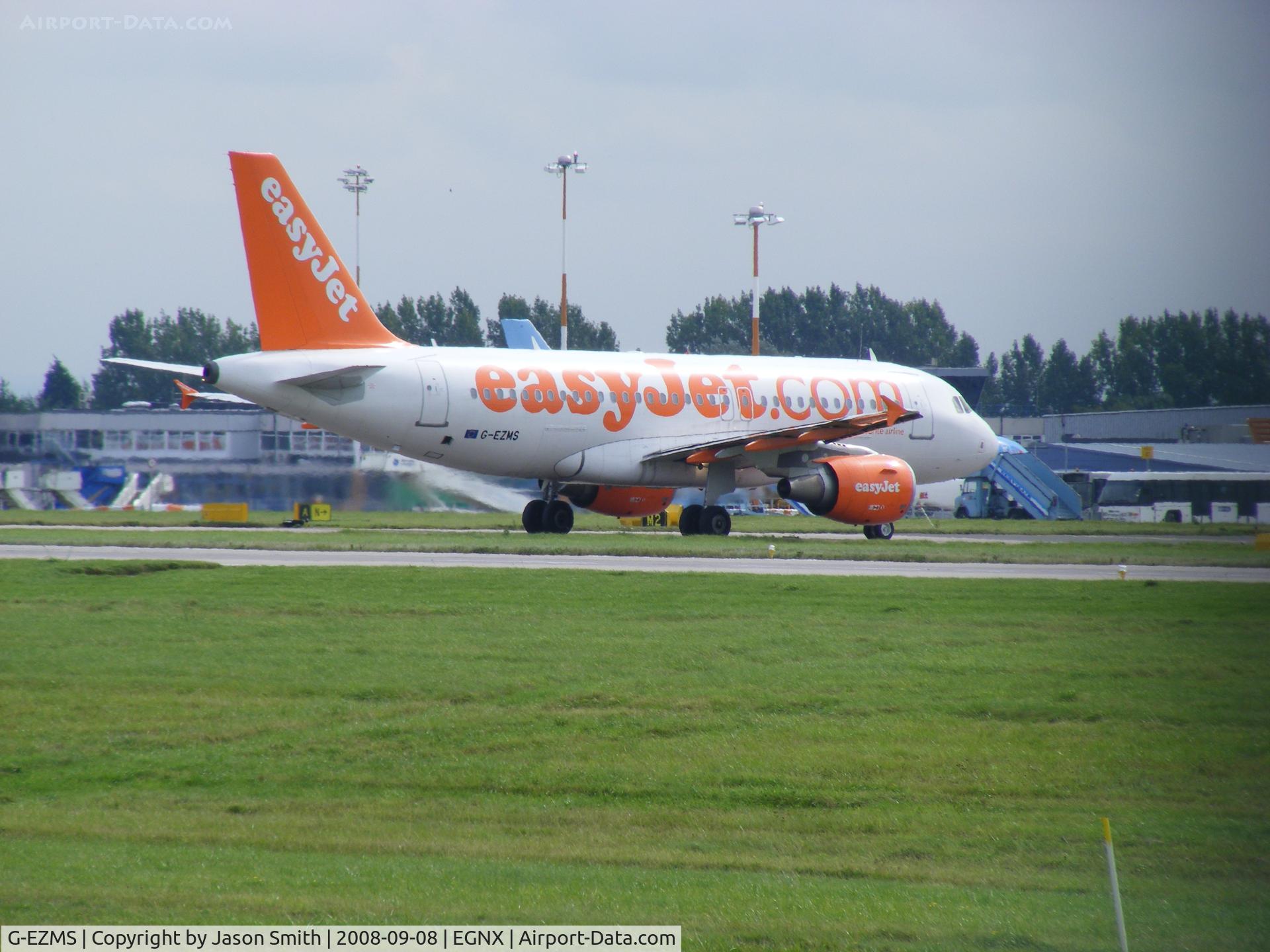 G-EZMS, 2004 Airbus A319-111 C/N 2378, Taxing To A Stand At EGNX