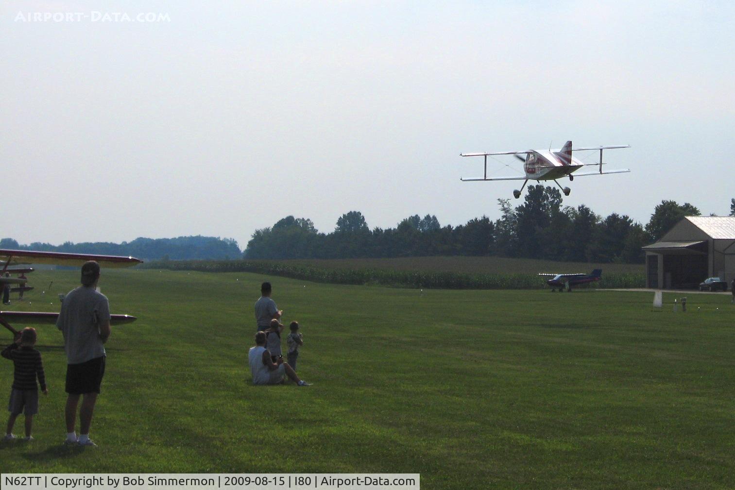 N62TT, 1991 Sorrell SNS-7 Hiperbipe C/N 243, Arriving at the EAA breakfast fly-in - Noblesville, Indiana