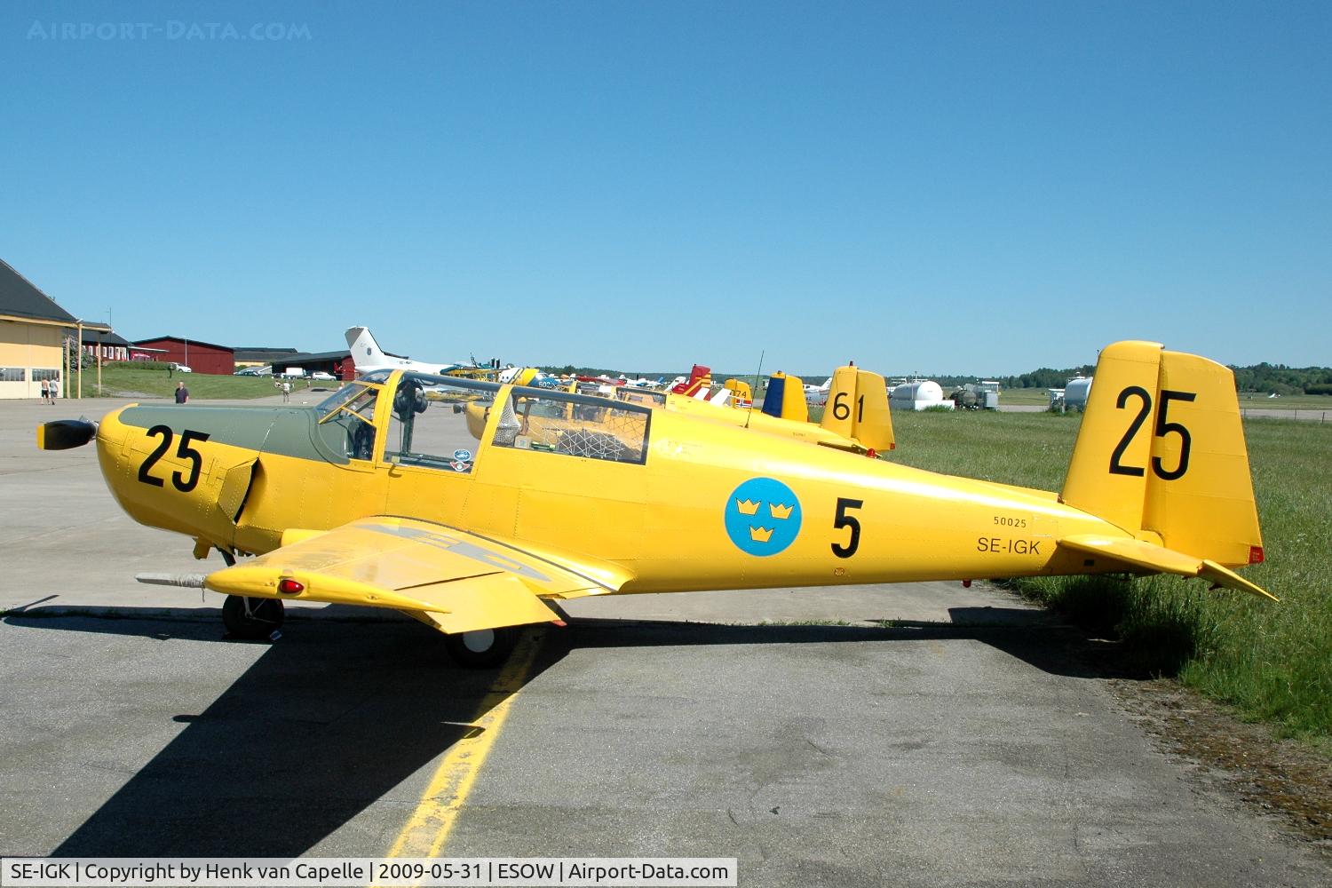 SE-IGK, 1953 Saab Sk.50 Safir C/N 91-227, Saab Safir at Västerås Hässlö airport in Sweden.
