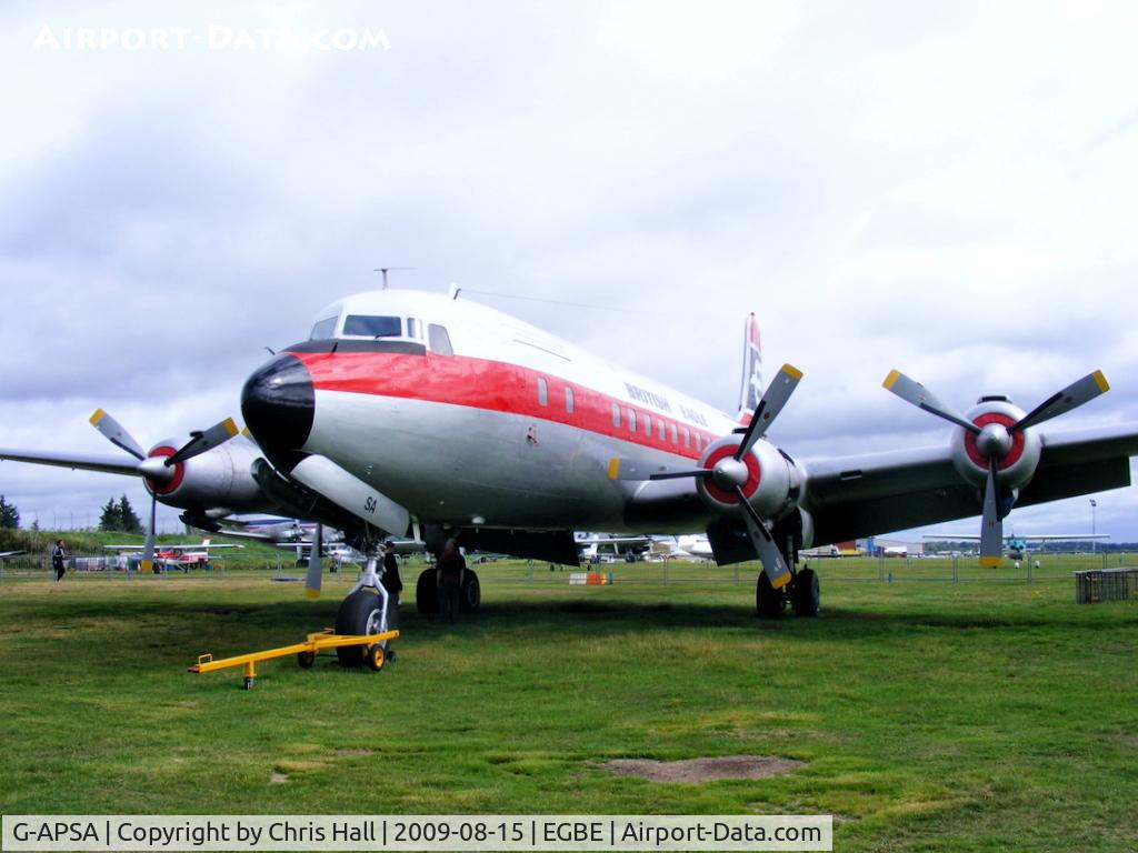 G-APSA, 1958 Douglas DC-6A C/N 45497, Air Atlantique Ltd, painted in British Eagle colours