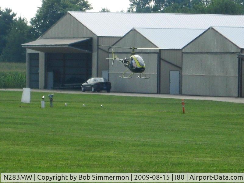N283MW, 2005 Eagle R & D Helicycle C/N 02-10, Arriving at the EAA fly-in - Noblesville, Indiana