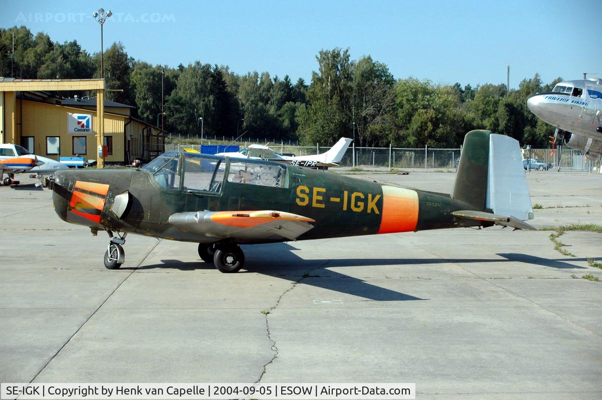 SE-IGK, 1953 Saab Sk.50 Safir C/N 91-227, Saab Safir at Västerås Hässlö airport in Sweden.