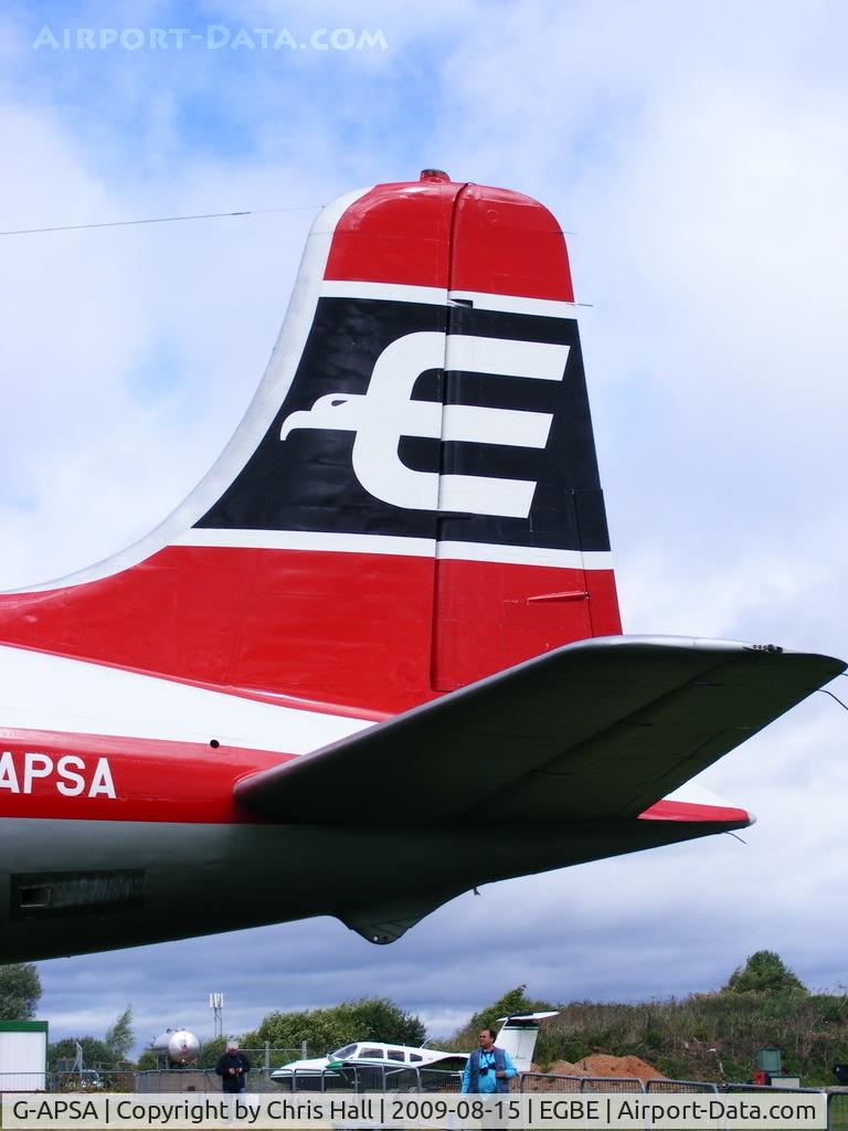G-APSA, 1958 Douglas DC-6A C/N 45497, Air Atlantique Ltd, painted in British Eagle colours