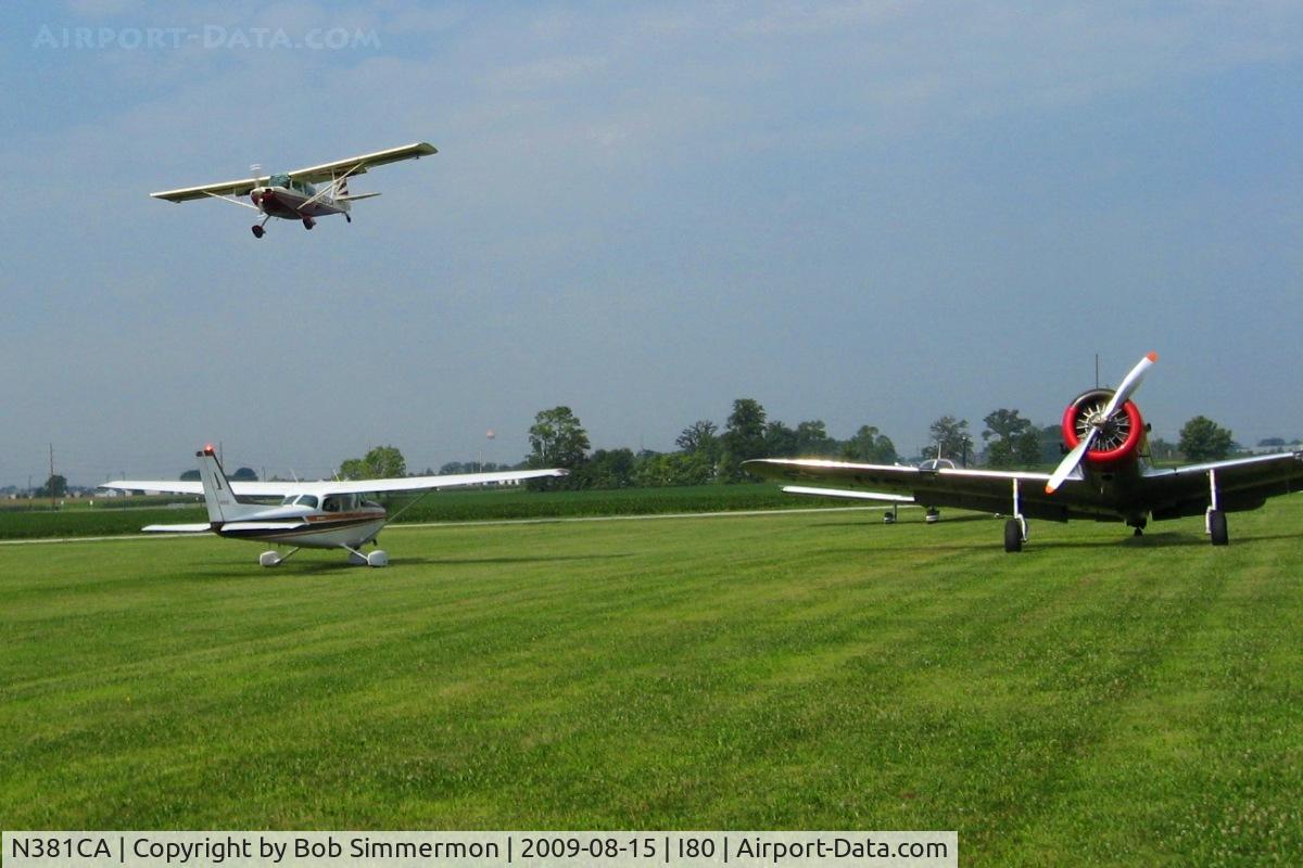 N381CA, 2004 American Champion 7GCBC C/N 1368-2004, Arriving at the EAA fly-in - Noblesville, Indiana