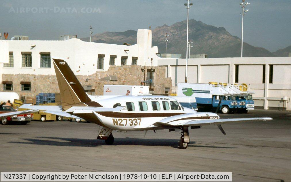 N27337, 1968 Piper PA-31-310 Navajo C/N 31-86, PA-31 Navajo of Airways of New Mexico as seen at El Paso in October 1978.