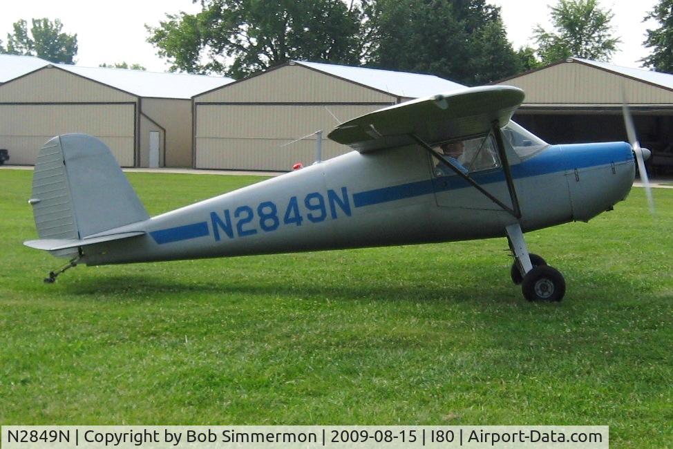 N2849N, 1947 Cessna 120 C/N 13109, Arriving at the EAA fly-in - Noblesville, Indiana