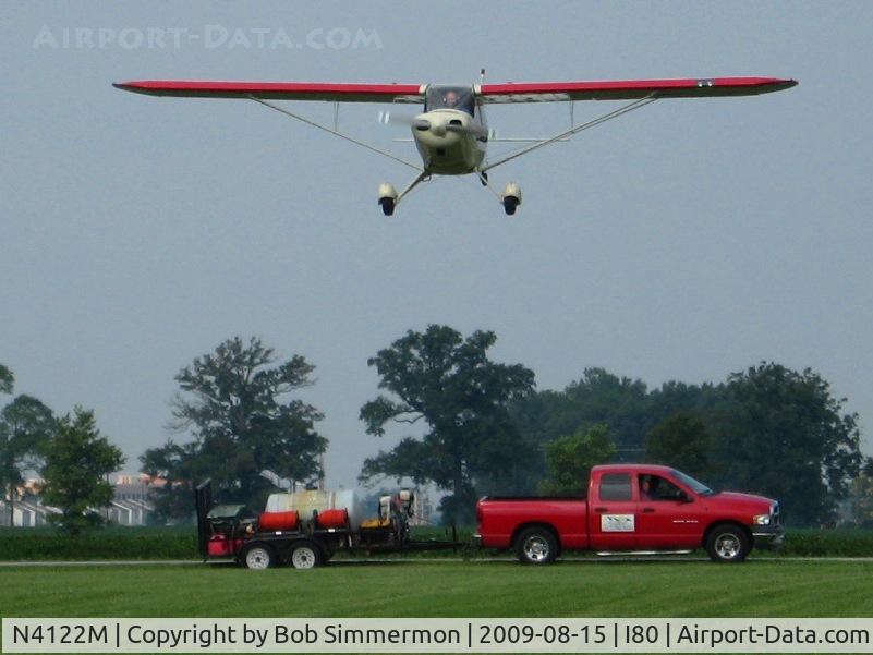 N4122M, Piper PA-12 Super Cruiser C/N 12-3020, Landing RWY 9 at the EAA fly-in - Noblesville, Indiana