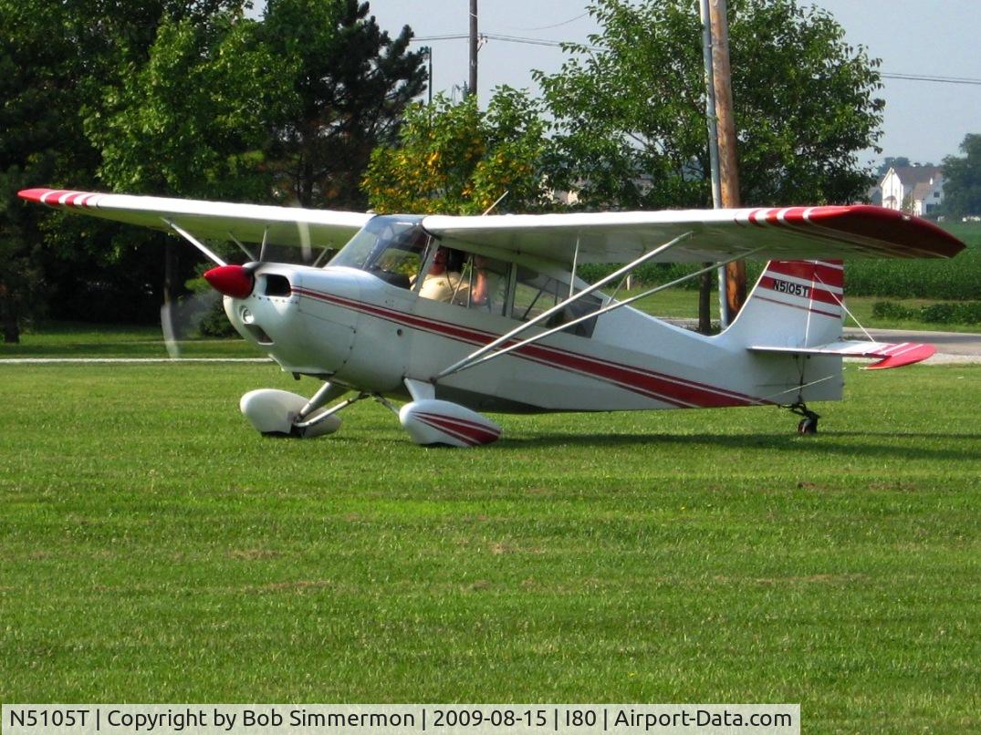 N5105T, 1966 Champion 7ECA Citabria C/N 502, Departing the EAA breakfast fly-in - Noblesville, Indiana
