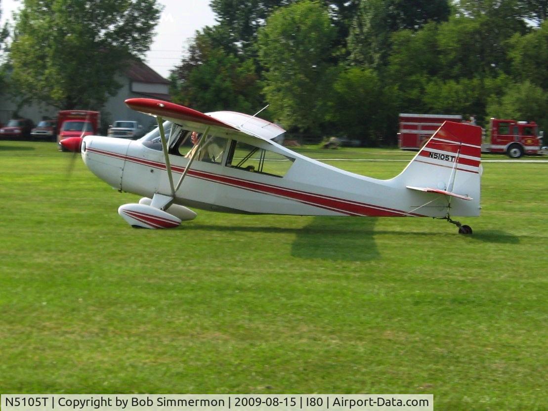 N5105T, 1966 Champion 7ECA Citabria C/N 502, Departing the EAA breakfast fly-in - Noblesville, Indiana
