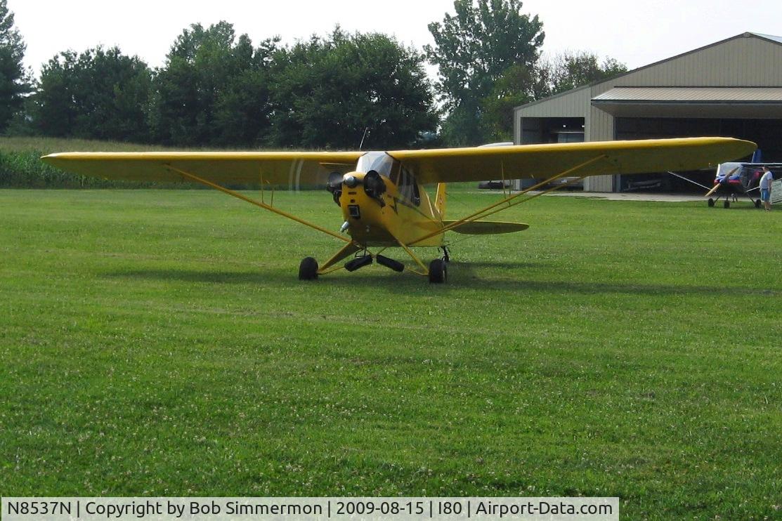 N8537N, Piper J3C-65 Cub C/N 19117, Arriving at the EAA fly-in - Noblesville, Indiana