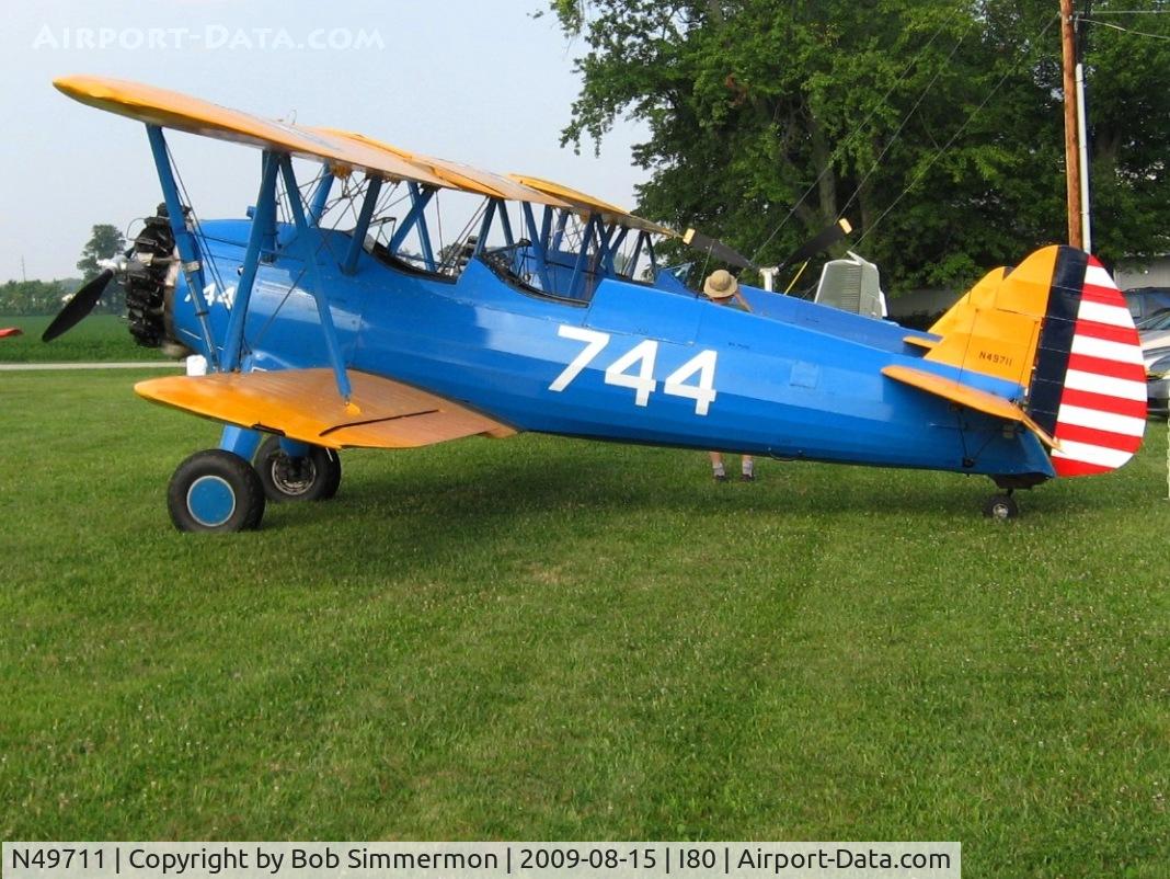 N49711, 1942 Boeing A75N1 C/N 75-4744, At the EAA fly-in - Noblesville, Indiana