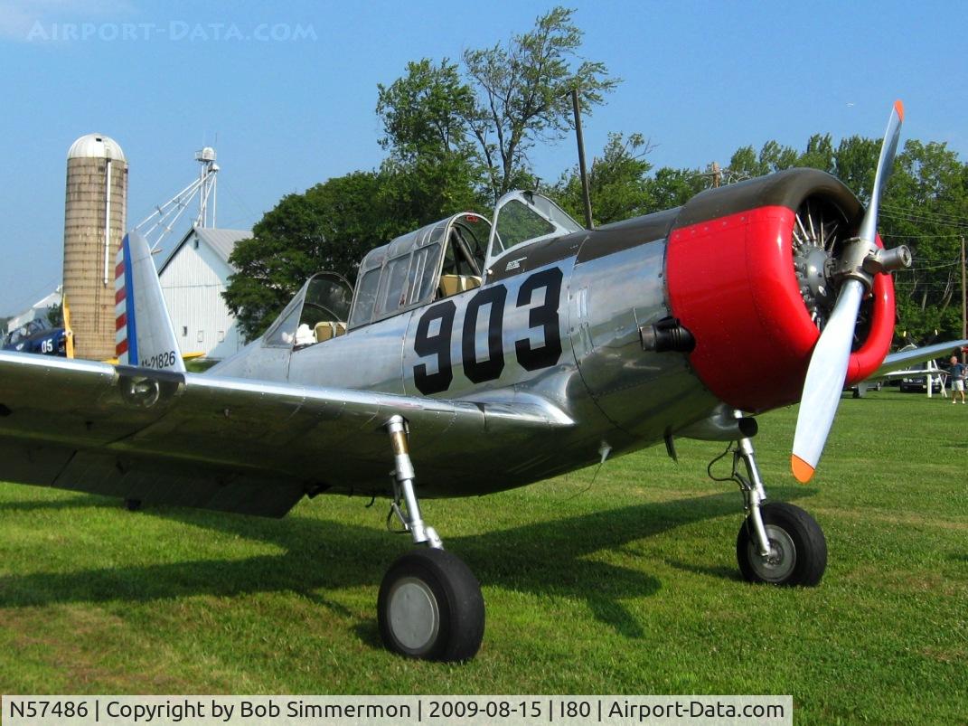 N57486, 1942 Consolidated Vultee BT-13A Valiant C/N 5665, At the EAA fly-in - Noblesville, Indiana