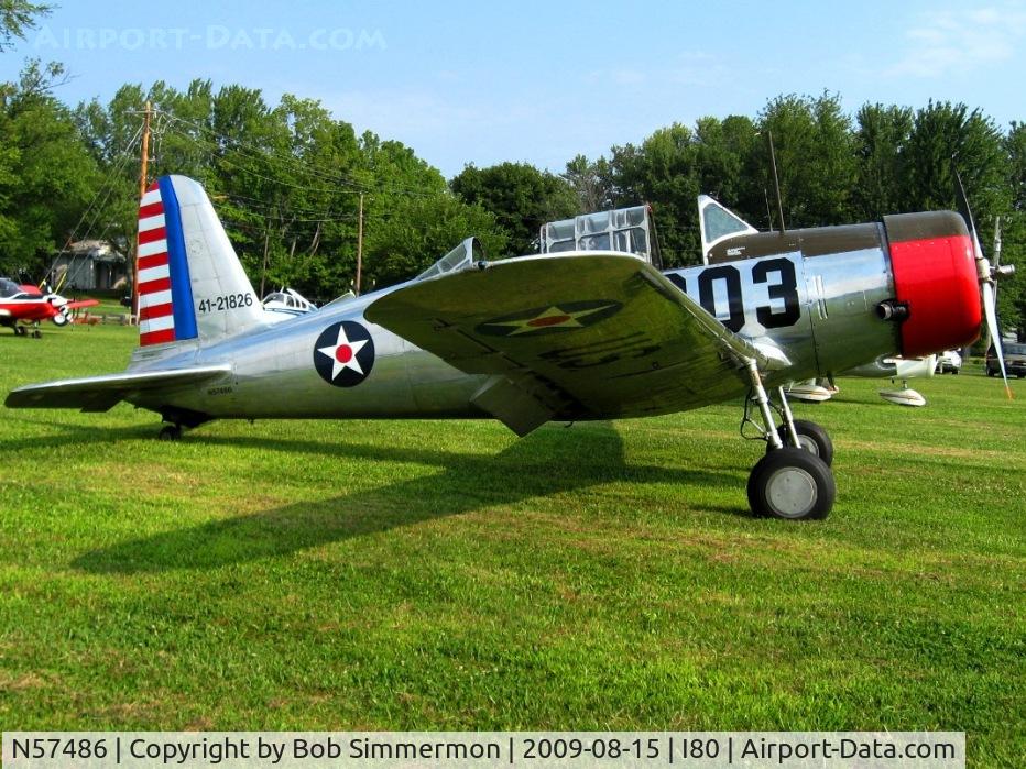 N57486, 1942 Consolidated Vultee BT-13A Valiant C/N 5665, At the EAA fly-in - Noblesville, Indiana