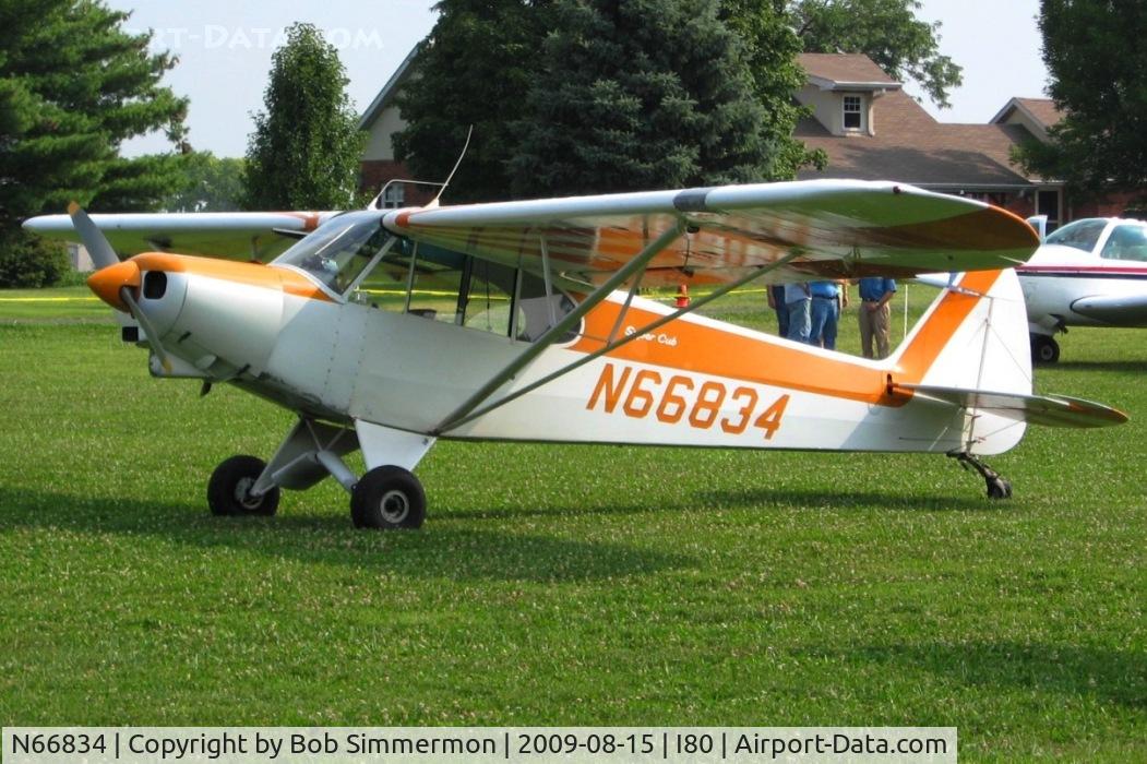 N66834, 1977 Piper PA-18-150 Super Cub C/N 18-7709139, At the EAA fly-in - Noblesville, Indiana