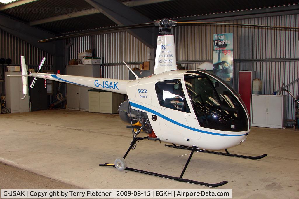 G-JSAK, 1999 Robinson R22 Beta C/N 2959, Robinson R22 at Headcorn , Kent , UK