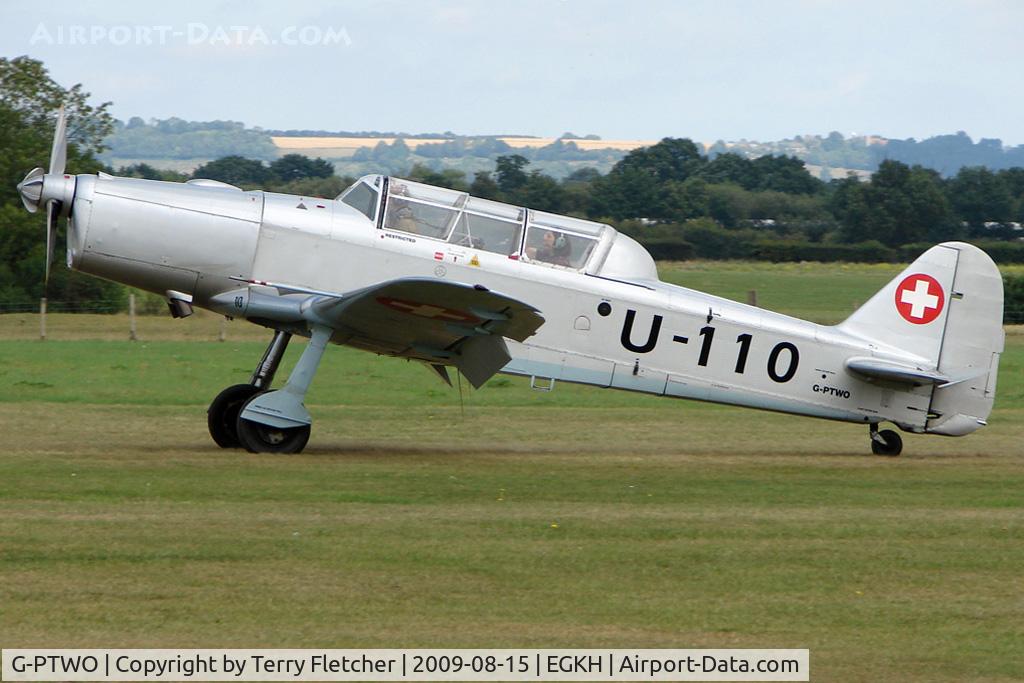 G-PTWO, 1946 Pilatus P2-05 C/N 600-30, 1946 Pilatus P2-05 , wears Swiss AF Serial U-110  , at Headcorn , Kent , UK