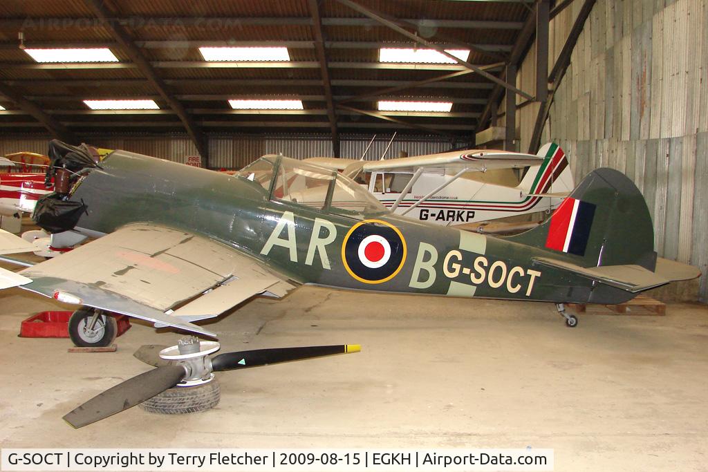 G-SOCT, 1984 Yakovlev Yak-50 C/N 842804, Yak 50 hangared at Headcorn , Kent , UK