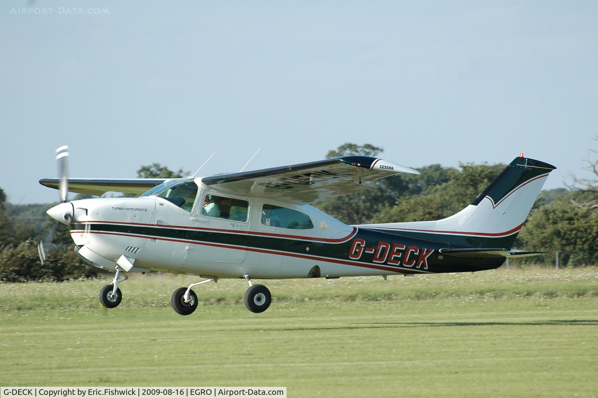 G-DECK, 1980 Cessna T210N Turbo Centurion C/N 210-64017, G-DECK departing Heart Air Display, Rougham Airfield Aug 09
