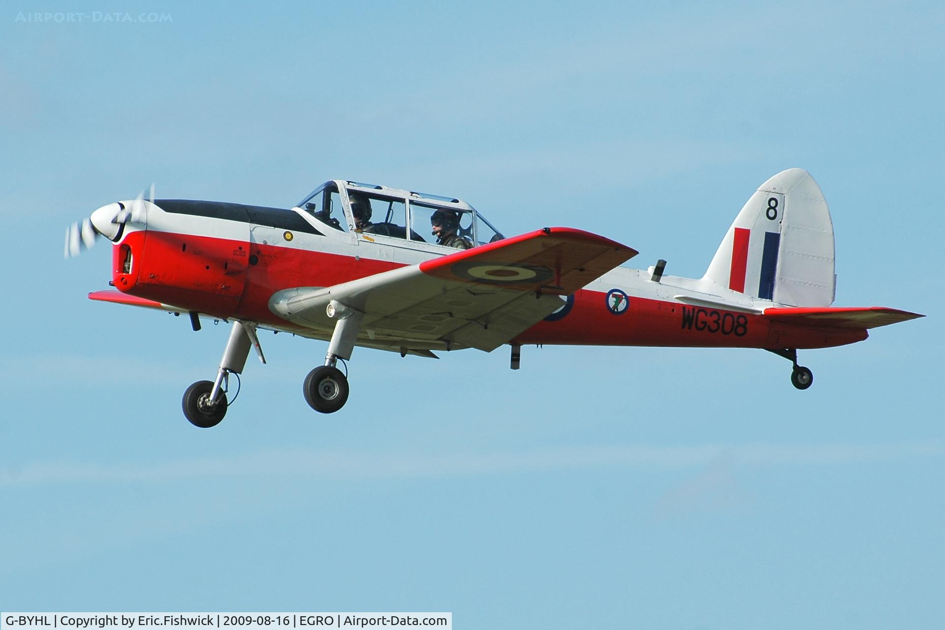 G-BYHL, 1951 De Havilland DHC-1 Chipmunk T.10 C/N C1/0361, 41. G-BYHL departing Heart Air Display, Rougham Airfield Aug 09